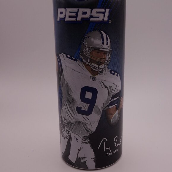 Unopened Tony Romo Dallas Cowboys 473ml Limited Edition Metal Pepsi Bottle - Picture 2 of 16